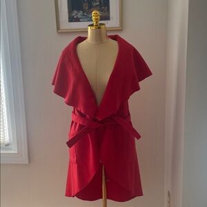 Akira Stylish Red Wrap Coat
